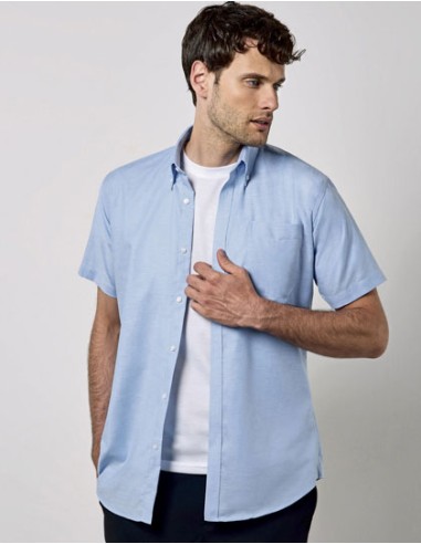 KUS-KK183-Mens Slim Fit Workwear Oxford Shirt Short Sleeve